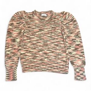 Anthropologie Greylin Multicolor Patterned Women's Sweater sz L peach olive
